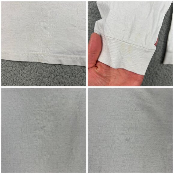 Avirex Shirt Mens 2XL XXL White Long Sleeve Denim Systems Y2K USA Made Vintage 2 - Picture 9 of 10